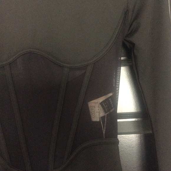 NWT Shein Icon Mock Neck Mesh Bodycon Dress - Picture 7 of 8